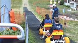 Tao and Joe try their hand at downhill karting at Riederalp